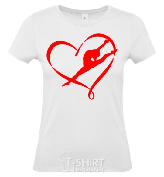 Women's T-shirt Heart gymnastic White фото