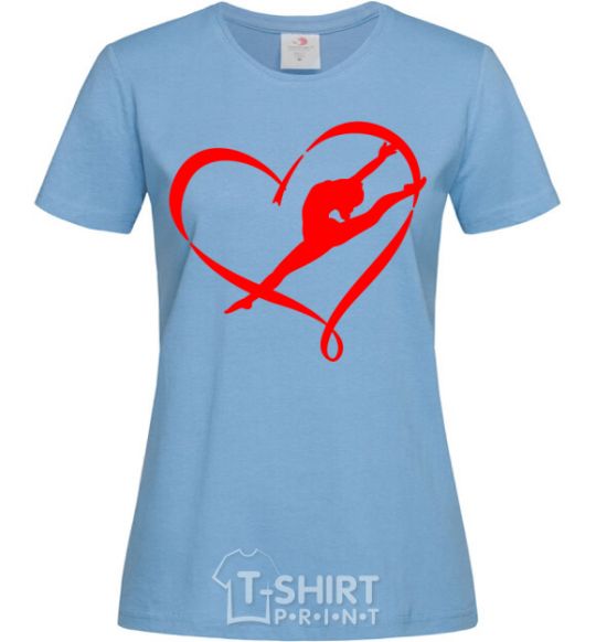 Women's T-shirt Heart gymnastic sky-blue фото