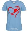 Women's T-shirt Heart gymnastic sky-blue фото