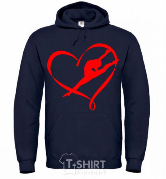 Men`s hoodie Heart gymnastic navy-blue фото