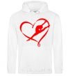 Men`s hoodie Heart gymnastic White фото