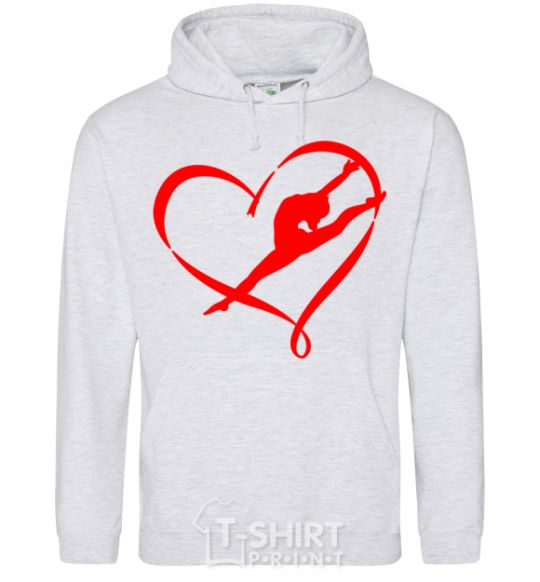 Men`s hoodie Heart gymnastic sport-grey фото