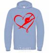 Men`s hoodie Heart gymnastic sky-blue фото