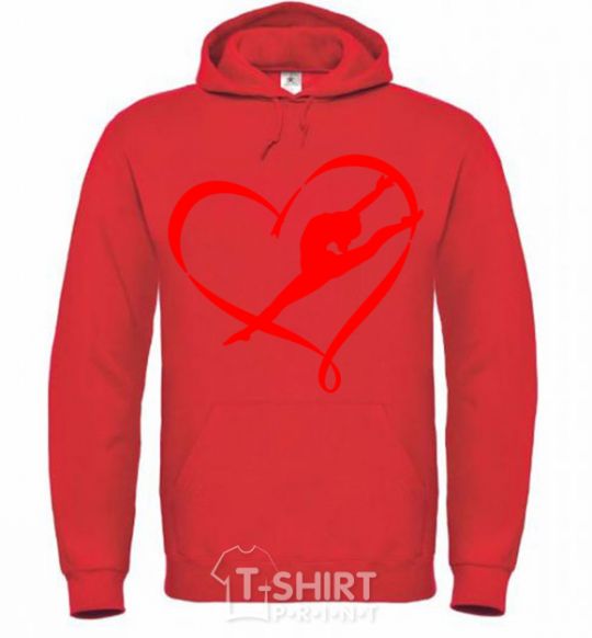 Men`s hoodie Heart gymnastic bright-red фото