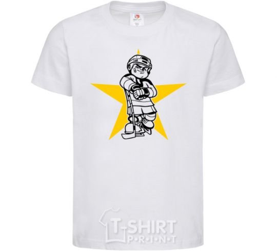 Kids T-shirt Hockey star White фото