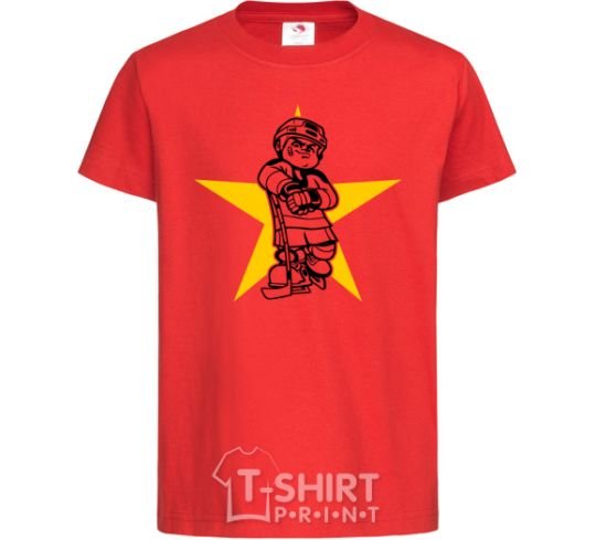 Kids T-shirt Hockey star red фото