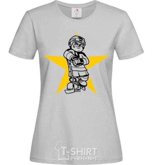 Women's T-shirt Hockey star grey фото