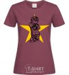 Women's T-shirt Hockey star burgundy фото