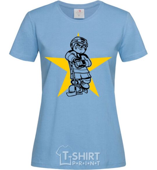 Women's T-shirt Hockey star sky-blue фото