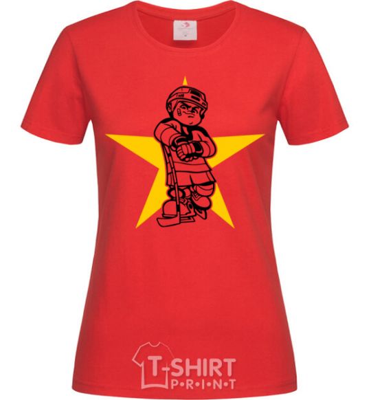 Women's T-shirt Hockey star red фото