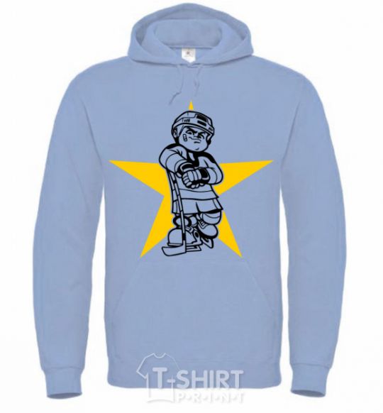 Men`s hoodie Hockey star sky-blue фото