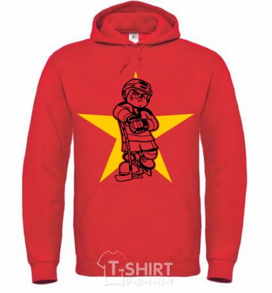 Men`s hoodie Hockey star bright-red фото