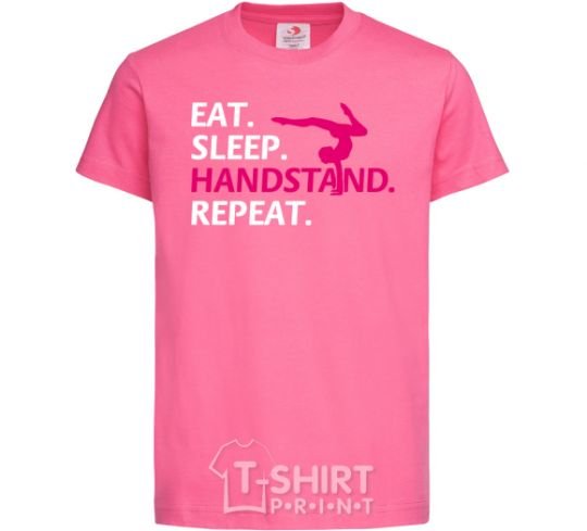 Kids T-shirt Eat sleep handstand repeat heliconia фото