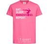 Kids T-shirt Eat sleep handstand repeat heliconia фото