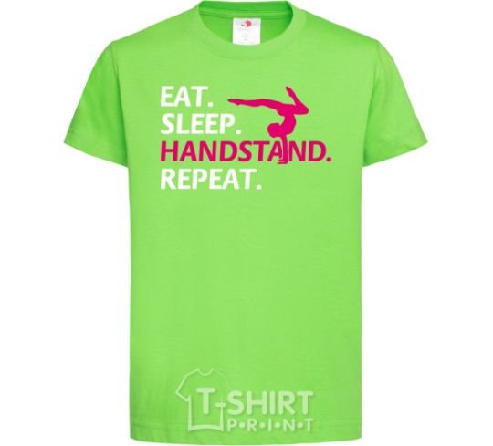 Kids T-shirt Eat sleep handstand repeat orchid-green фото