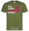 Men's T-Shirt Eat sleep handstand repeat millennial-khaki фото