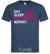 Men's T-Shirt Eat sleep handstand repeat navy-blue фото