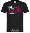 Men's T-Shirt Eat sleep handstand repeat black фото