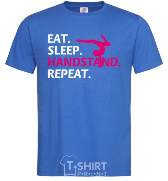 Men's T-Shirt Eat sleep handstand repeat royal-blue фото