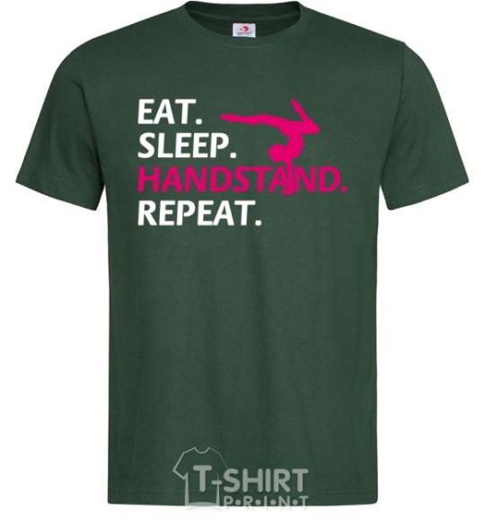 Men's T-Shirt Eat sleep handstand repeat bottle-green фото