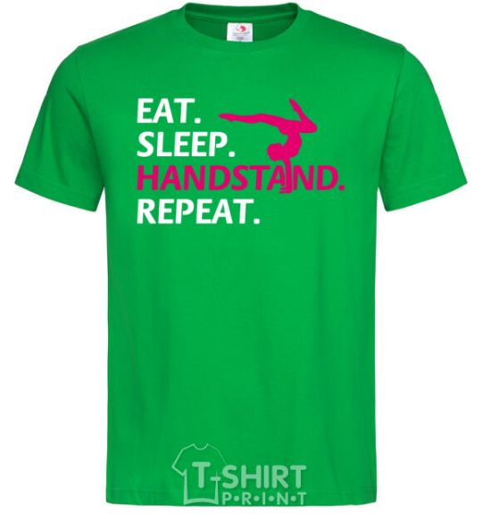 Men's T-Shirt Eat sleep handstand repeat kelly-green фото