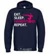 Men`s hoodie Eat sleep handstand repeat navy-blue фото