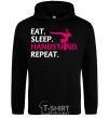 Men`s hoodie Eat sleep handstand repeat black фото