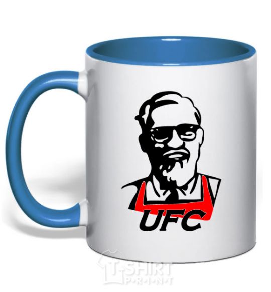 Mug with a colored handle UFC royal-blue фото