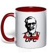 Mug with a colored handle UFC red фото