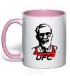 Mug with a colored handle UFC light-pink фото