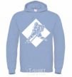 Men`s hoodie A hockey player in a rhombus sky-blue фото