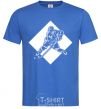 Men's T-Shirt A hockey player in a rhombus royal-blue фото