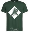 Men's T-Shirt A hockey player in a rhombus bottle-green фото