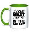 Mug with a colored handle Hockey best sport kelly-green фото