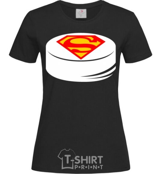 Women's T-shirt Superman's puck black фото