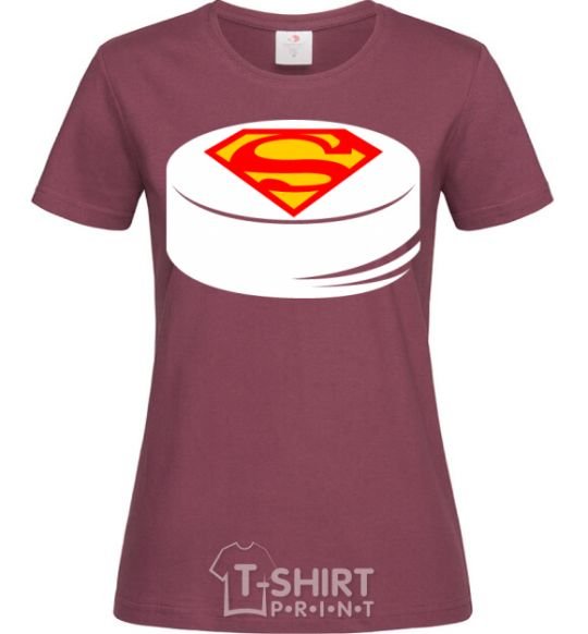 Women's T-shirt Superman's puck burgundy фото