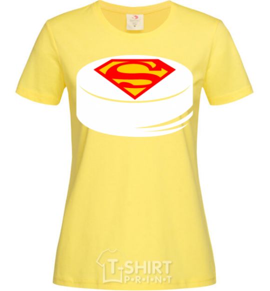 Women's T-shirt Superman's puck cornsilk фото