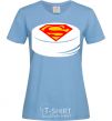 Women's T-shirt Superman's puck sky-blue фото