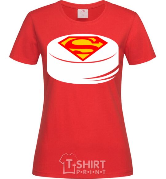 Women's T-shirt Superman's puck red фото