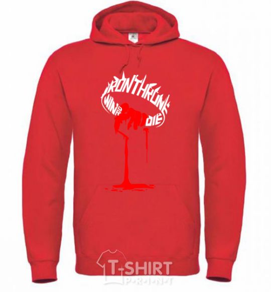 Men`s hoodie Iron throne win or die bright-red фото