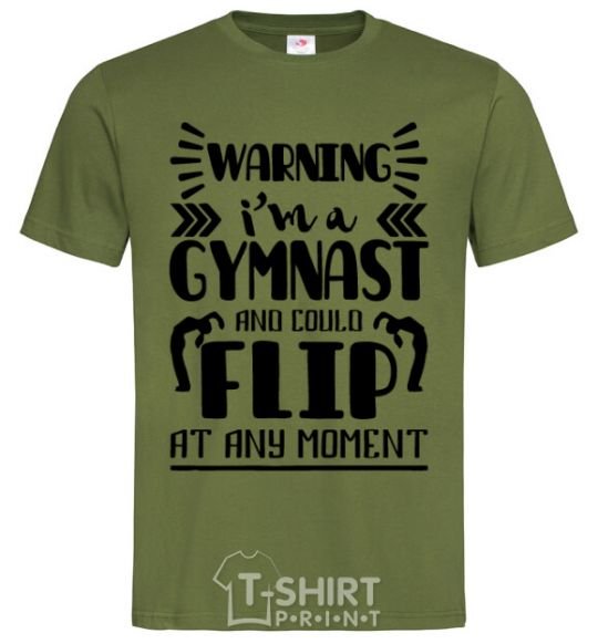 Men's T-Shirt Warning i'm a gymnast millennial-khaki фото