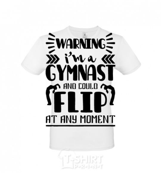 Men's T-Shirt Warning i'm a gymnast White фото