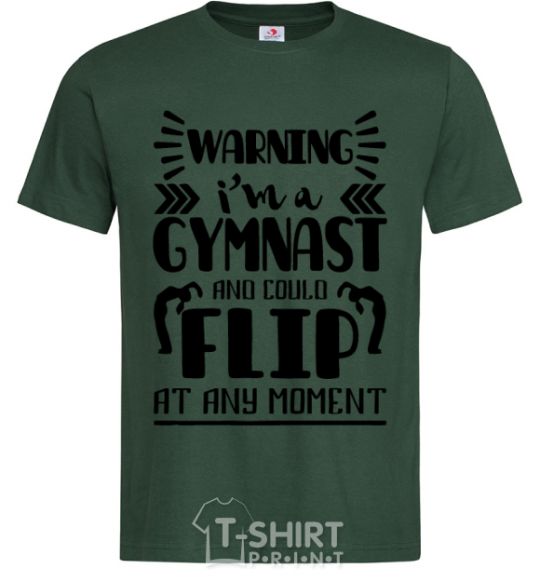 Men's T-Shirt Warning i'm a gymnast bottle-green фото