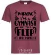 Men's T-Shirt Warning i'm a gymnast burgundy фото