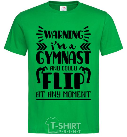 Men's T-Shirt Warning i'm a gymnast kelly-green фото