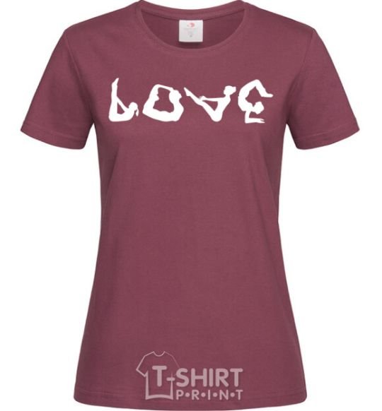 Women's T-shirt Love gymnastic burgundy фото