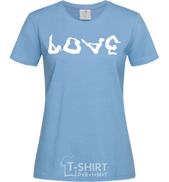 Women's T-shirt Love gymnastic sky-blue фото