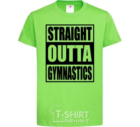 Детская футболка Straight outta gymnastics Лаймовый фото