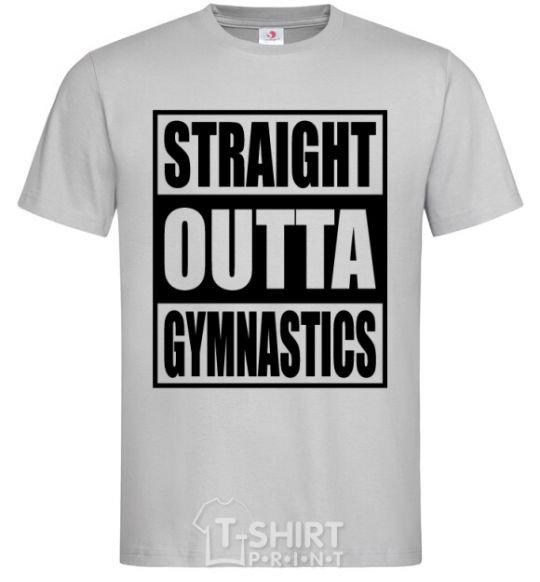 Мужская футболка Straight outta gymnastics Серый фото