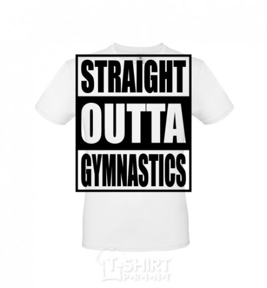 Мужская футболка Straight outta gymnastics Белый фото